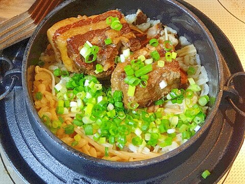 専門店風♪　remake「豚角煮釜めし」